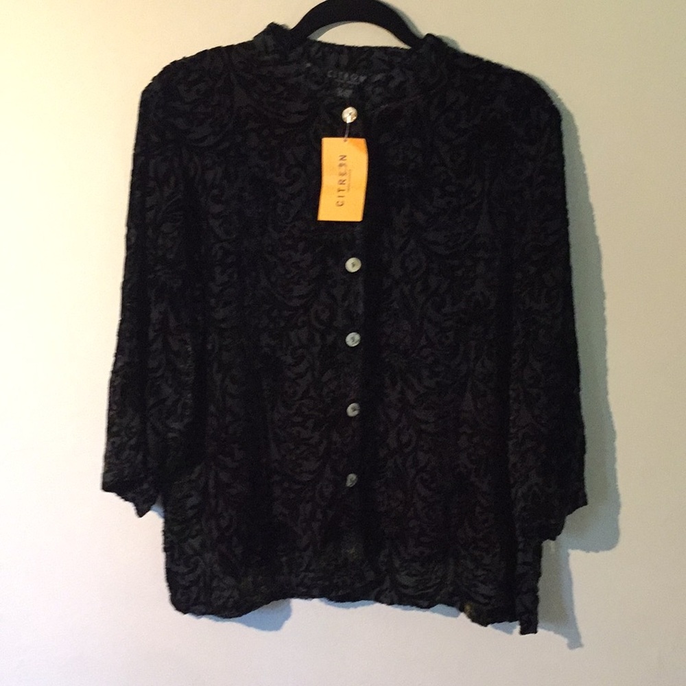 Citron burnout blouse